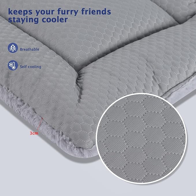Dog Bed Mat, Crate Pad Reversible, Soft Kennel Pad, Washable Dog Crate Mat - Image 2