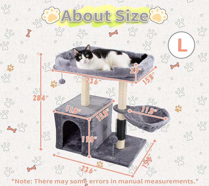28.3" Small Cat Tree Tower, Cat Scratching Post - Image 7