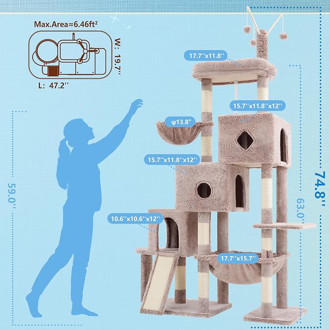 Hey-brother Cat Tree Tower, Scratching Posts - Image 2