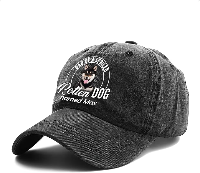 Personalized Vintage Washed Denim Dad Hat, Custom Baseball Cap - Image 2
