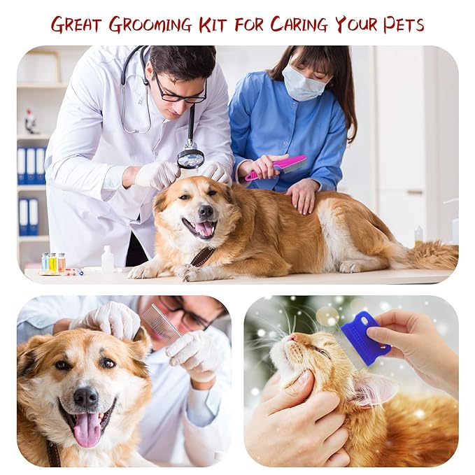 Pets Grooming Comb Kit for Small Dogs Puppies For Tear Stain Remover, 2-in-1 - Image 4