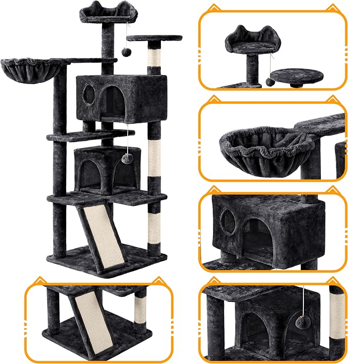 Yaheetech Cat Tree, 57 inches Cat Tower - Image 4