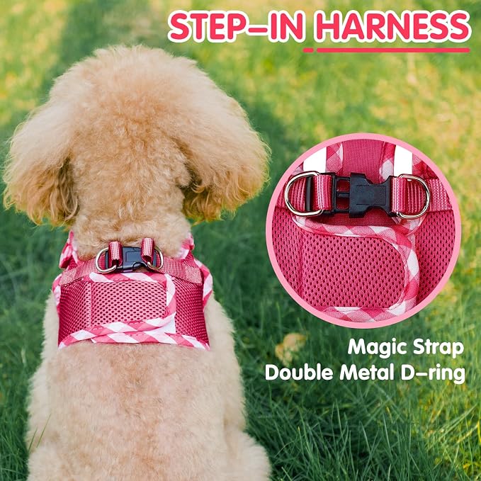 PUPTECK Dog Harness for Puppy and Small Sized Dogs, Step-in No Pull Soft Mesh - Image 2
