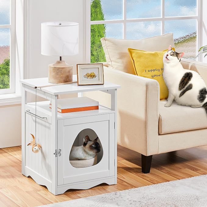 Yaheetech Cat Litter Box Enclosure, Hidden Litter Box Furniture - Image 2