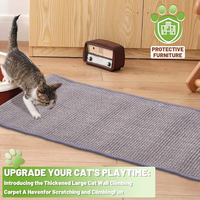 Natural Sisal Cat Scratcher Mat, Wall Scratcher Carpet, Cat Climbing Wall - Image 4