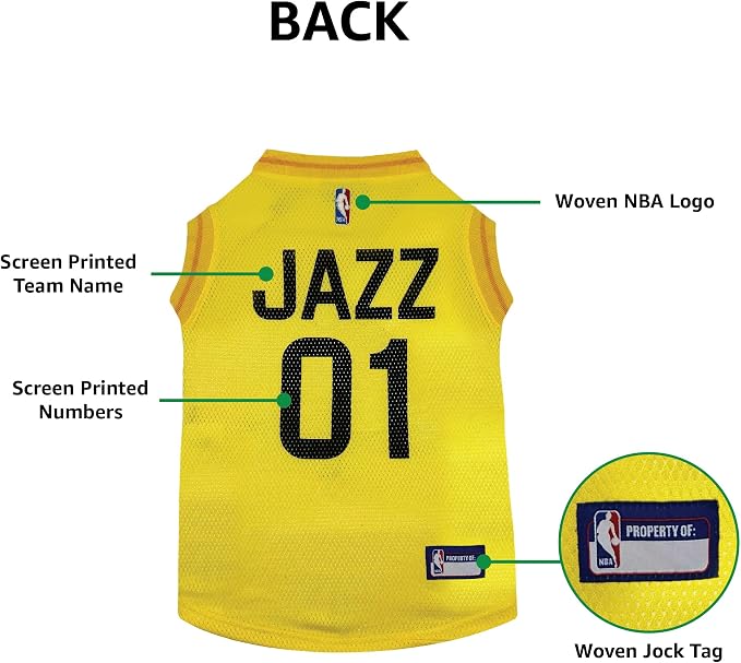 Pets First NBA Utah Jazz Dog Jersey, X-Small- Tank Top Basketball Pet Jersey - Image 6