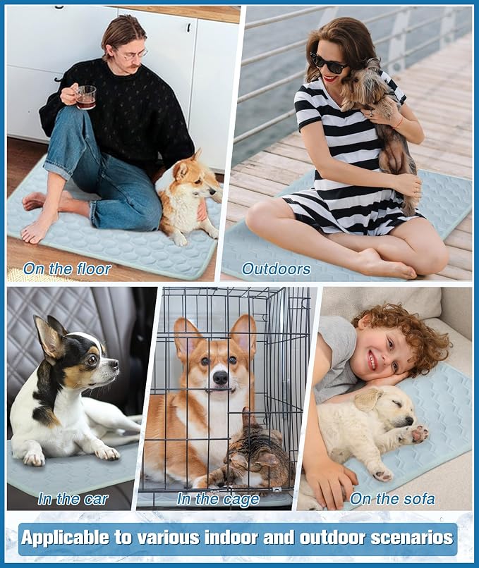 Dog Cooling Mat for Summer Self-Cooling Mat for Dogs & Cats Summer Outdoor Dog - Image 3
