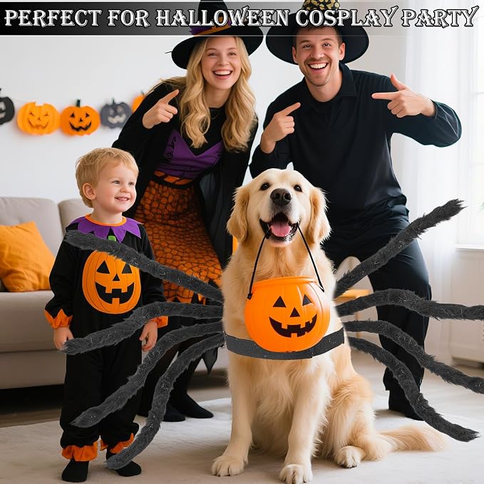 Dogs Halloween Spider Costume for Small Medium Large Dogs, Scary Spider Cosplay - Image 5