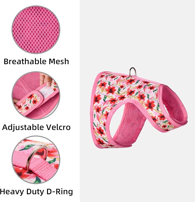 Mile High Life Dog Harness, Air Mesh Floral Vest Harness - Image 6