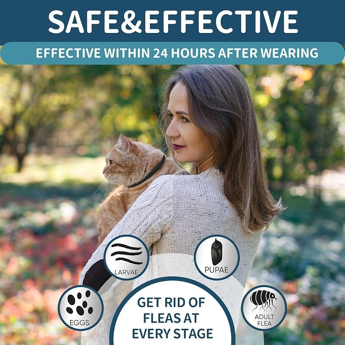 Flea Collar for Cats 4 Pack, 32 Months Flea and Tick Prevention for Cats Collar - Image 3