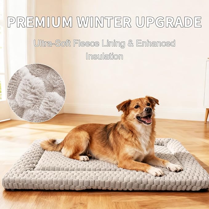 Dog Bed Mat, Reversible & Ultra Soft Kennel Pad-Machine Washable Pet Bed - Image 5