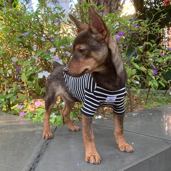 YQYS Pet T-Shirts Thick Striped Cotton Tee Shirt - Image 4