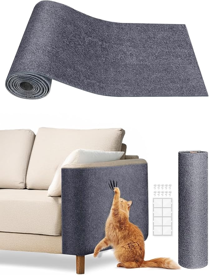 Cat Scratch Mat Furniture Protector, Eco-Friendly DIY Trimmable Self-Adhesive by Waestcia