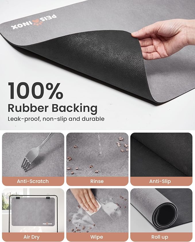 Cat Dog Food Mat, Rapid Water Absorption Dog Mat - Image 4