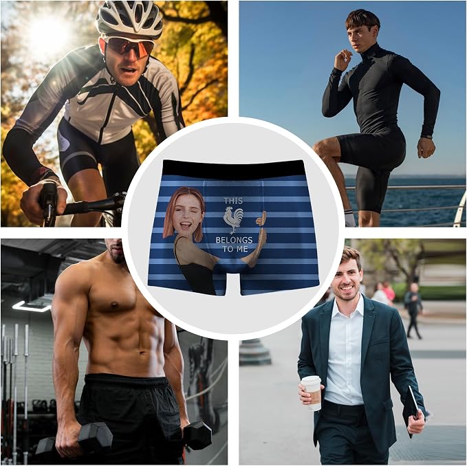M YESCUSTOM Custom Faces Funny Short Briefs Gift - Image 6