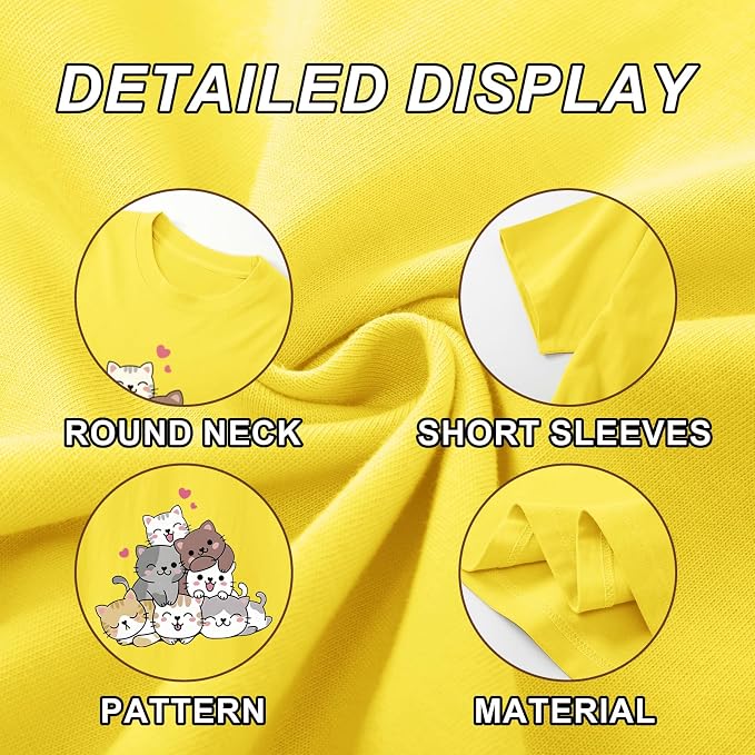 KEEVICI Cute Cartoon Cat Shirts - Image 7