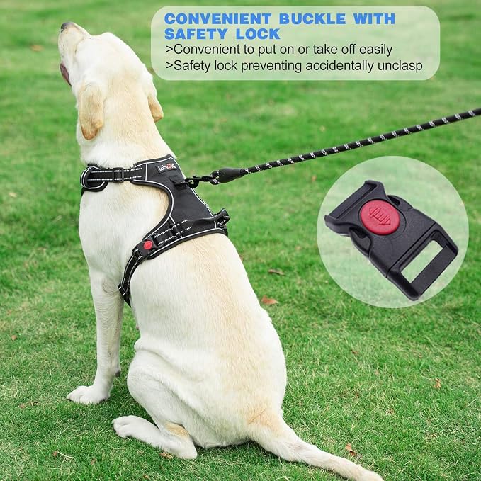 No Pull Dog Harness Adjustable Reflective Oxford Easy Control Medium Large Dog - Image 4