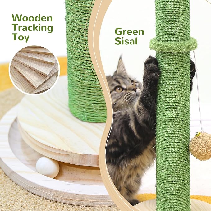 Globlazer Tall Scratching Post for Cats, Cactus Cat Scratching Post Cat - Image 4