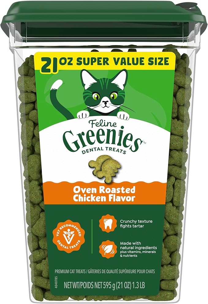 Greenies Cat Treats, Feline Veterinarian-Recommended Adult Natural Dental Cat by GREENIES