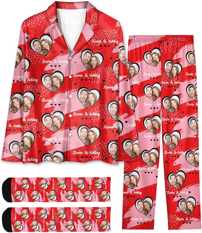 Custom Face Pajamas for Women Men, Personalized Dog Cat Pet Pajamas Set by Unknown