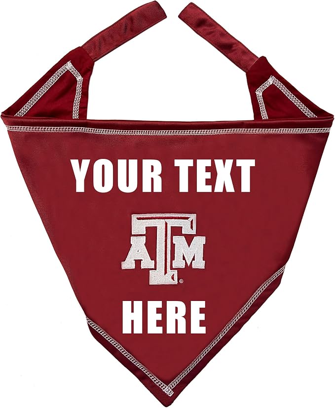 Pets First NCAA Texas A&M Aggies Personalized Tie Around Bandana by PETSFIRST