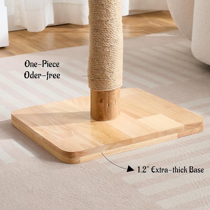 29" Tall Cat Scratching Post for Indoor Cats Adults, Extra-Stable & Natural - Image 6