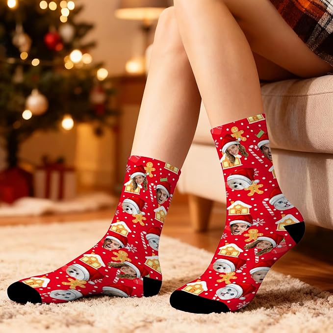 Artsadd Custom Pajamas for Women Men Family, Personalized Face Pjs Pajama Pants - Image 5