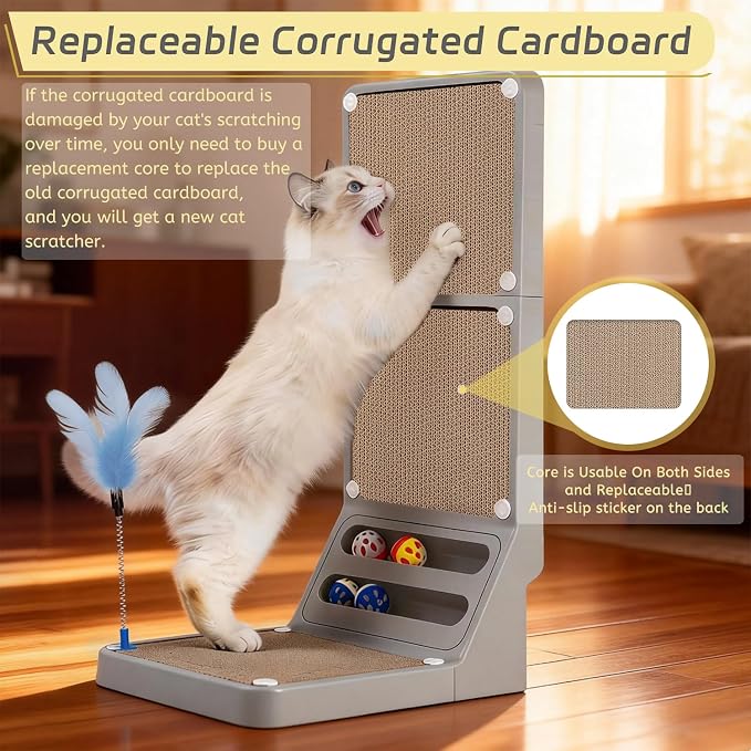 Cat Scratcher Cat Scratch Pad L Shape Wall Mounted Dual Use Kitten Bunifa - Image 7