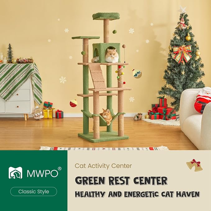 MWPO 63.8 Inches Green Cat Tree - Image 2