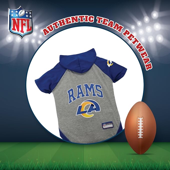 NFL Los Angeles RAMS Hoodie for Dogs & Cats. | NFL Football Licensed Dog Hoody - Image 4