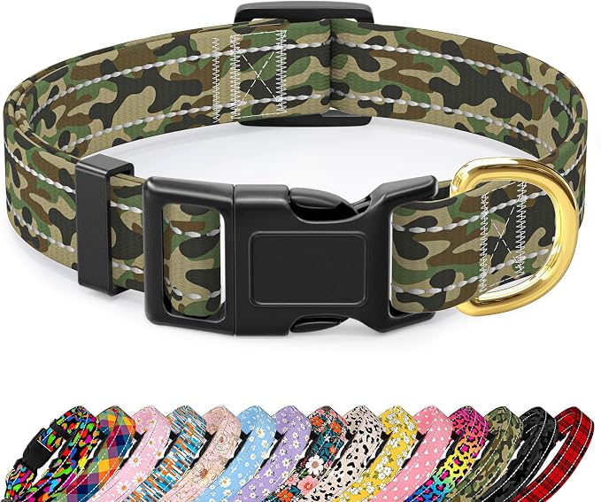 MOODEL Reflective Dog Collar for Extra Small Dogs Cats, Cute Camouflage by TMOODEL