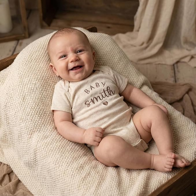 COUPLEHOODIES Personalized Baby Onesie Bodysuit – Custom Embroidery Gift - Image 3