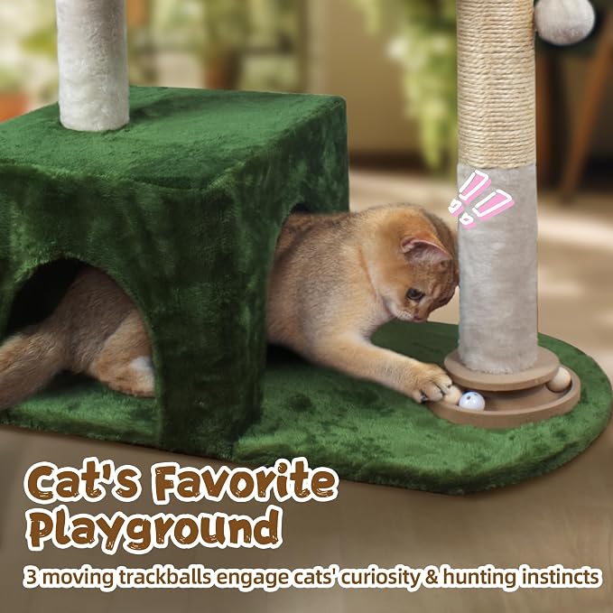 Cat Tree 38" Cat Tower with Large Hammock Metal, Cat Scratching Post - Image 3