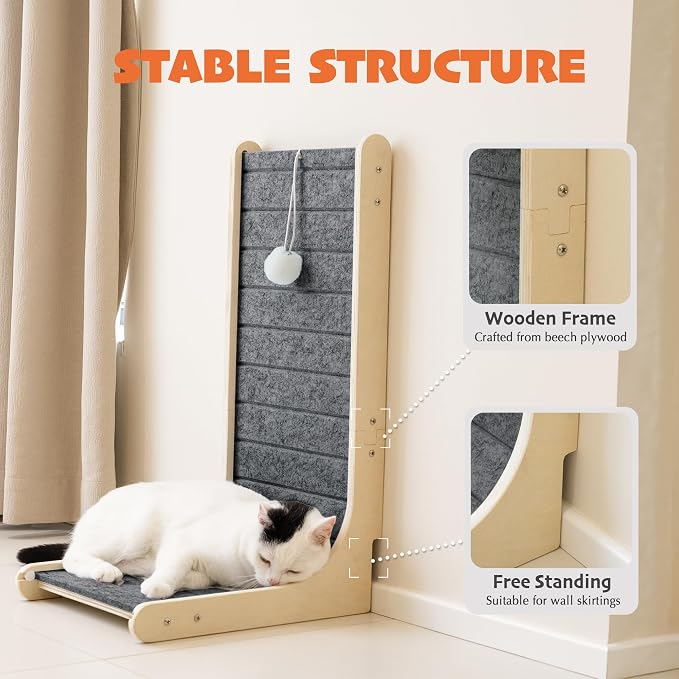 PETKARAY Felt Cat Scratcher, Vertical Cat Scratching Carpet, Scratch Resistant - Image 7