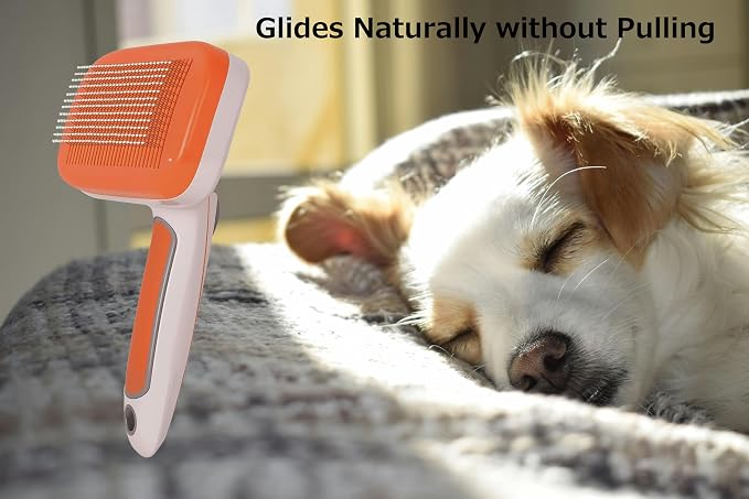 Self Cleaning Slicker Brush for Dogs, Cats Deshedding Grooming Tool, Skin - Image 6