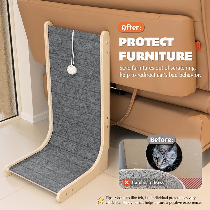 PETKARAY Felt Cat Scratcher, Vertical Cat Scratching Carpet, Scratch Resistant - Image 6