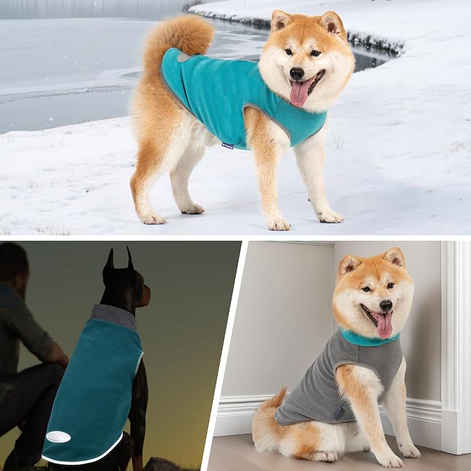 cyeollo 2 Pack Fleece Dog Sweater Vest Stretchy Dog Sweatshirt - Image 7