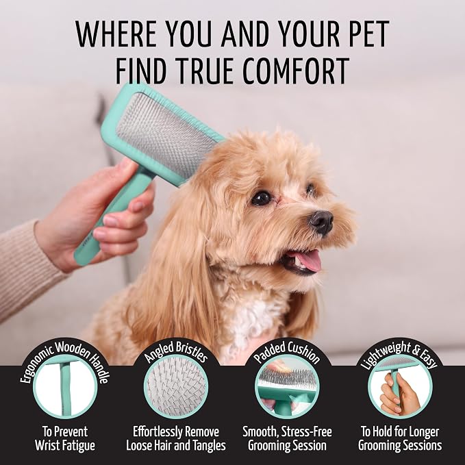 Tauro Pro Line Slicker Brush for Dogs & Cats, Deshedding, Dematting & - Image 4