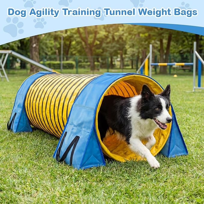 2 Set Dog Agility Tunnel Sandbags, Dog Tunnel Weight Bags Heavy-Duty PVC - Image 2