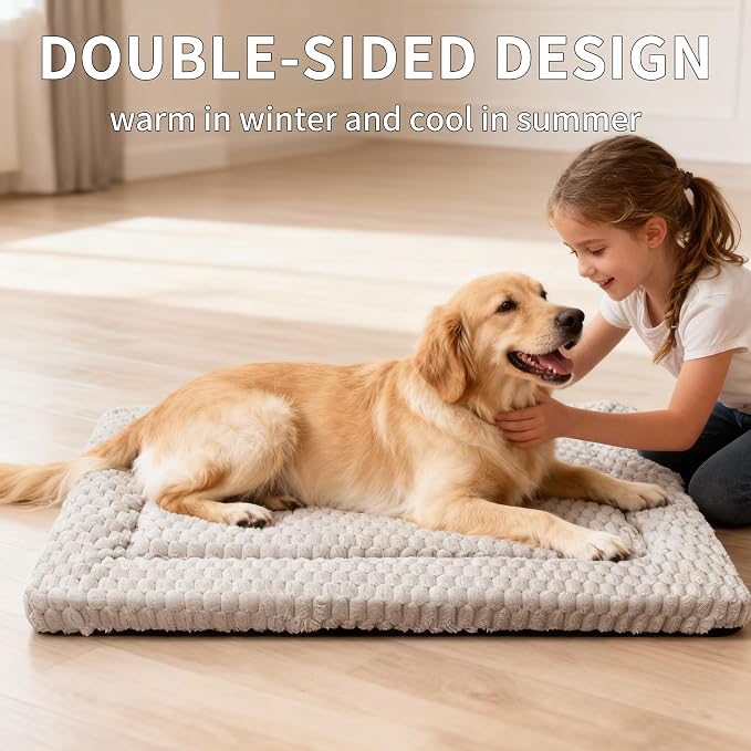Dog Bed Mat, Reversible & Ultra Soft Kennel Pad-Machine Washable Pet Bed - Image 6