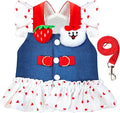 Small Dog Harness and Leash Set Denim Cat Harness Dress by AXIIJGL