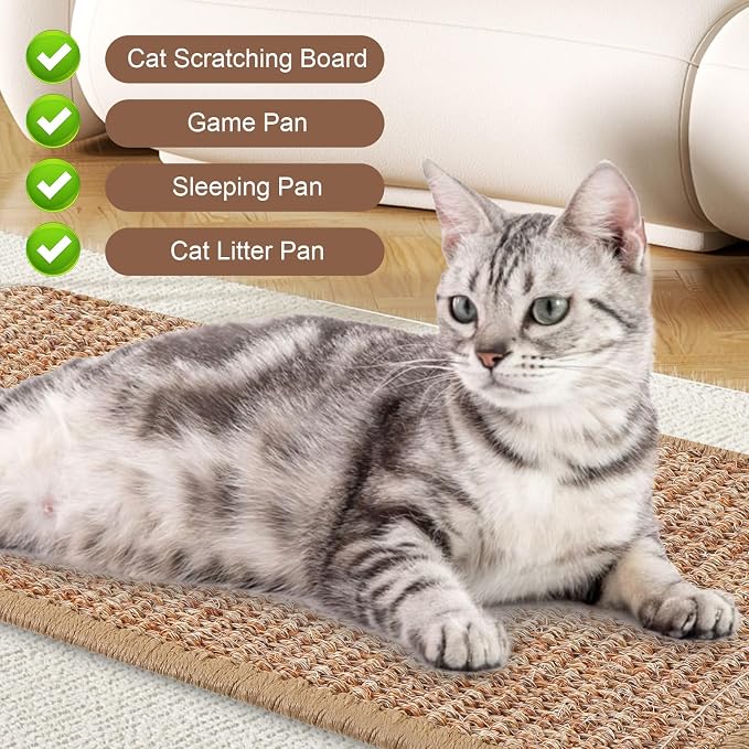 4 Pcs Cat Scratcher Mat Sisal Cat Scratching Pad Scratch Mat - Image 6