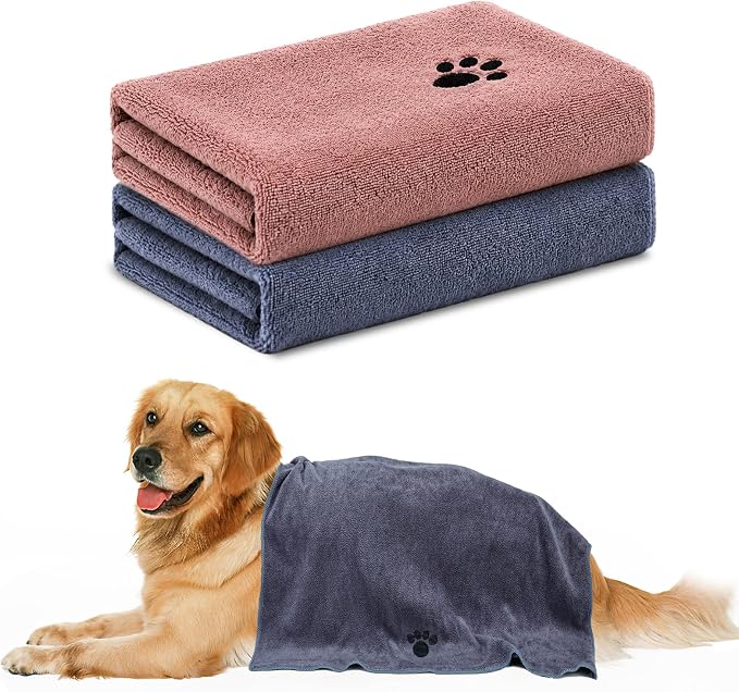 Microfiber Dog Towels 2 Pack, Perfect Shower & Bath Supplies for Dogs by Unknown