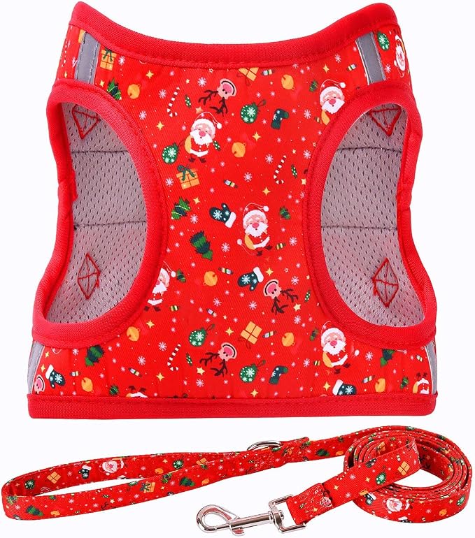 Moonpet Step in Christmas Xmas Day Dog Harness Leash Set- All Weather - Image 2