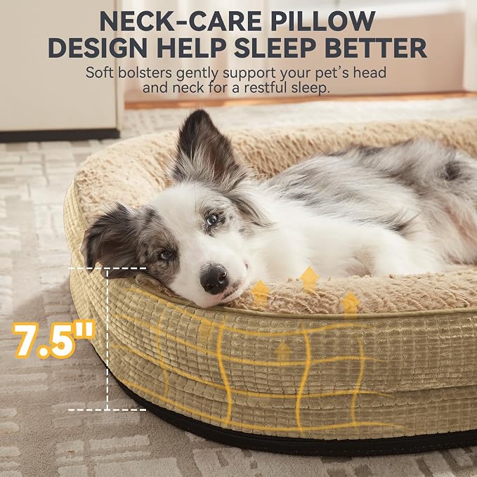 JOEJOY Orthopedic Dog Bed for Medium Dogs, Egg-Crate Memory Foam Pet Bed - Image 2