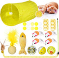 24 Pcs Cat Toys Set Interactive Kitten Toys Pack Including Collapsible Play by Foilswirl