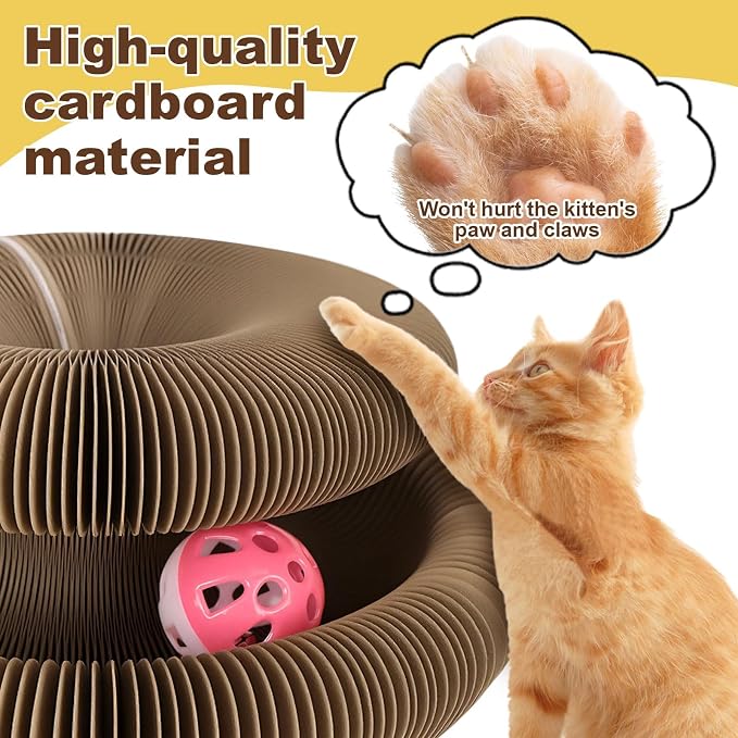 Cardboard Cat Toy, Flexible Magic Organ Cat Scratcher, Foldable & Reversible - Image 6