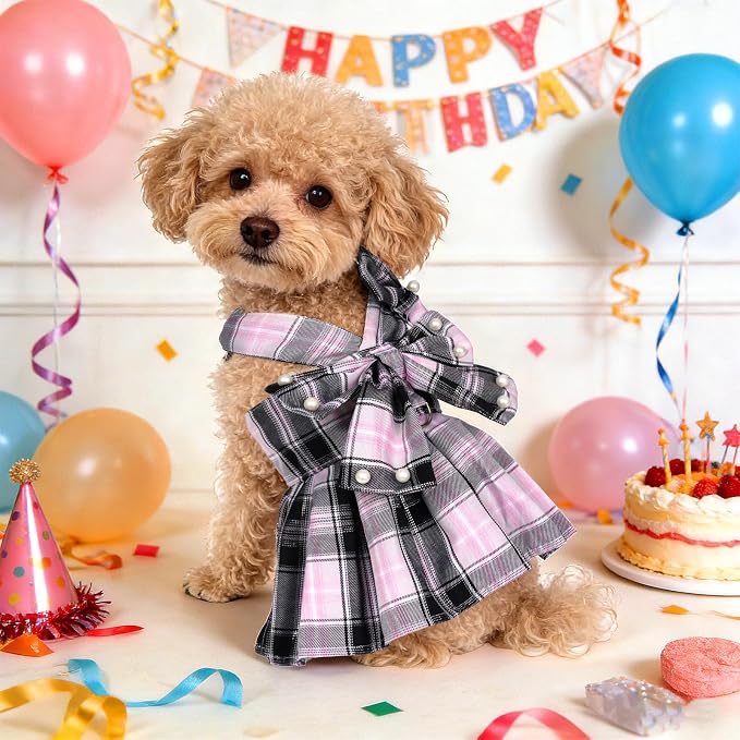 Dog Plaid Dress Harness and Leash Set - Image 7