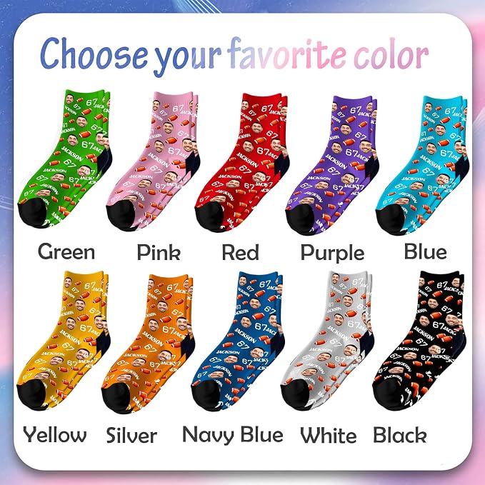 Custom Pajama Pants for Women Men, Personalized 67 Name Photo PJ Family Six - Image 7