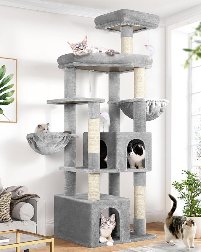 Globlazer Sturdy Cat Tree, 68-inch Large Cat Tower by Globlazer
